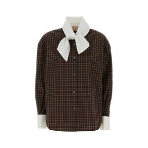 Marni Women Embroidered Poplin Oversize Shirt